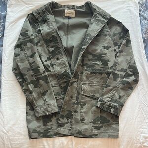 Women’s Green Camo Jean Jacket, Universal Threads, Target, Size S, Inside Tie